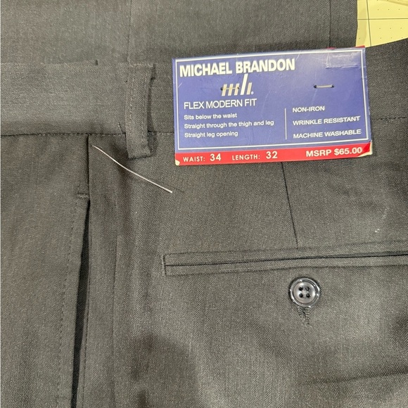 Men’s Classic Black Dress Pants Size 34/32 - Picture 2 of 6